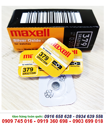 Maxell SR521SW-379, Pin Maxell SR521SW-379 Silver Oxide 1.55v /Loại vỉ 1viên 